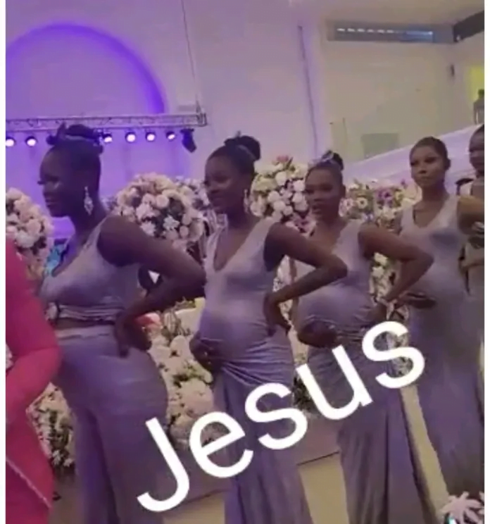 Man storms party with his 6 pregnant girlfriends (see photos)