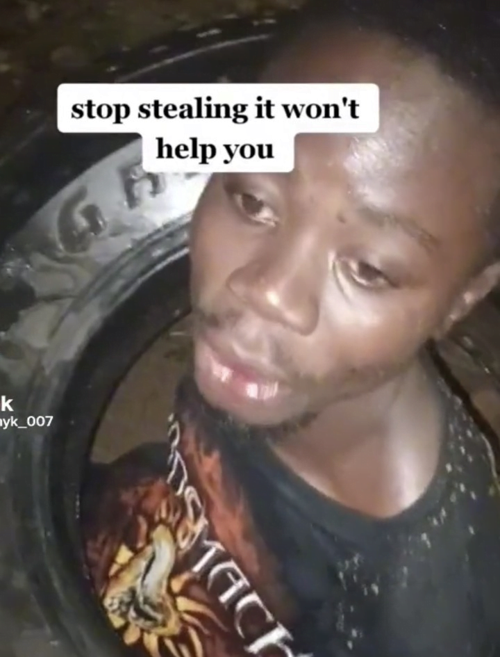"Please don't burn me"- Theif begs for his life (watch video)