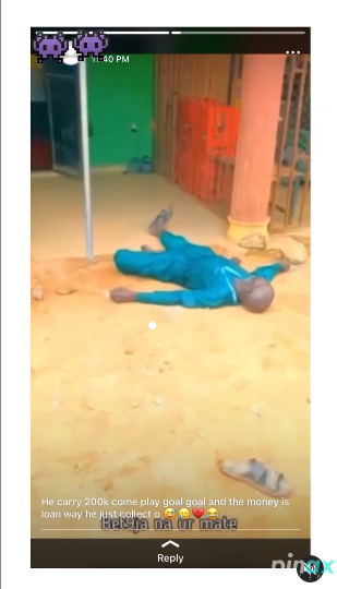 "Man who borrowed 4000 cedis and lost it in football betting collapse at the betting center"
