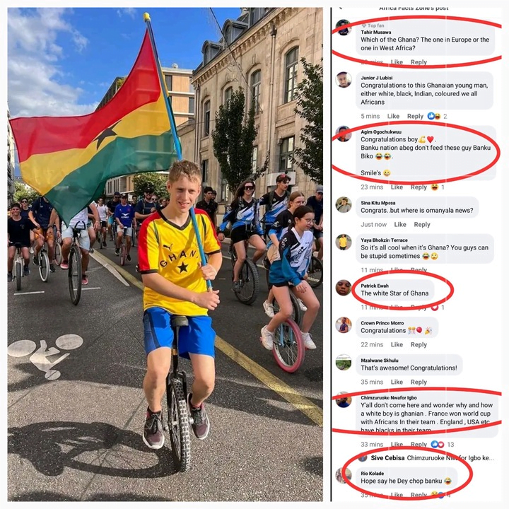 See how Nigerians reacted on social media after White Ghanaian boy won two medals for Ghana.