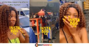 Lady laughs at her admirer after discovering he is a phone repairer (Watch Video)