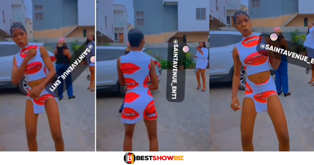 See the dress this slim girl was wearing that is making her trend online (watch video)