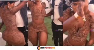 Slay queen with weird bortos causes confusion as she dances with a man at a party (watch video)