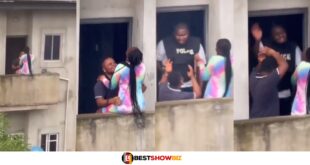 Policeman catches his wife romancing another man at home when he went to work (watch video)