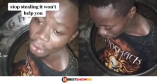"Please don't burn me"- Theif begs for his life (watch video)