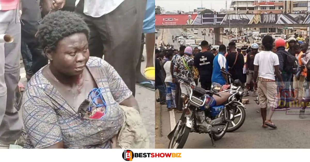 Accra: Mᾰd woman k!lls young man with a stone after she hit him on the head whiles he was passing by (video)