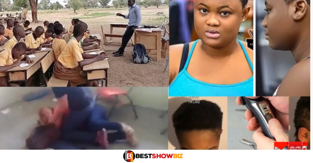 Big sister storms school to beat teacher for cutting the afro hair of her younger sister (watch video)