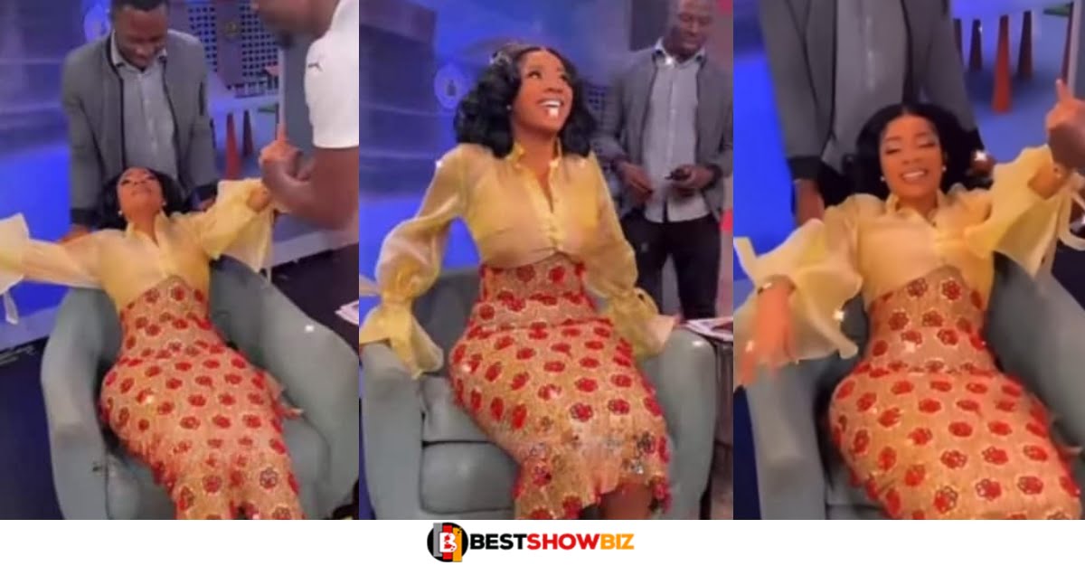 "I can't breath"- Serwaa Amihere complains over her tight corset (watch video)