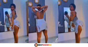 Pretty lady shakes her small Nyἆsh as she dances to shatta wale's song (watch video)