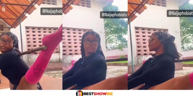See The Kind Of Exercise This Lady Was Spotted Doing - Video