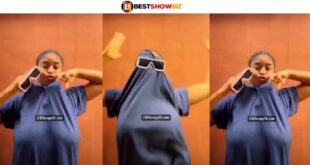 "They are firm, round, and bounce a lot"- Lady praises her b()0bs as she shakes it for the cameras (watch video)