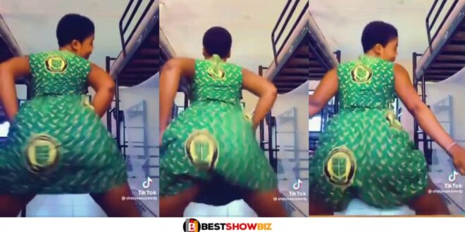 SHS girl twr3ks massively after writing her final WASSCE papers (Watch video)