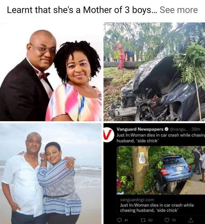See photos of the married woman who died in a car crash whiles chasing her husband and sidechic