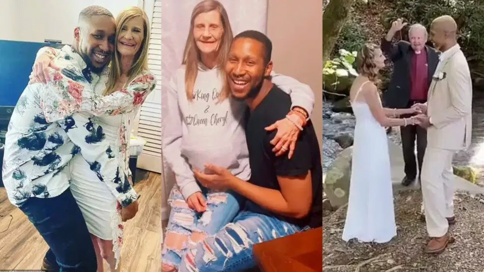 25 years old man and his 62 years old wife celebrate 1 year of marriage.