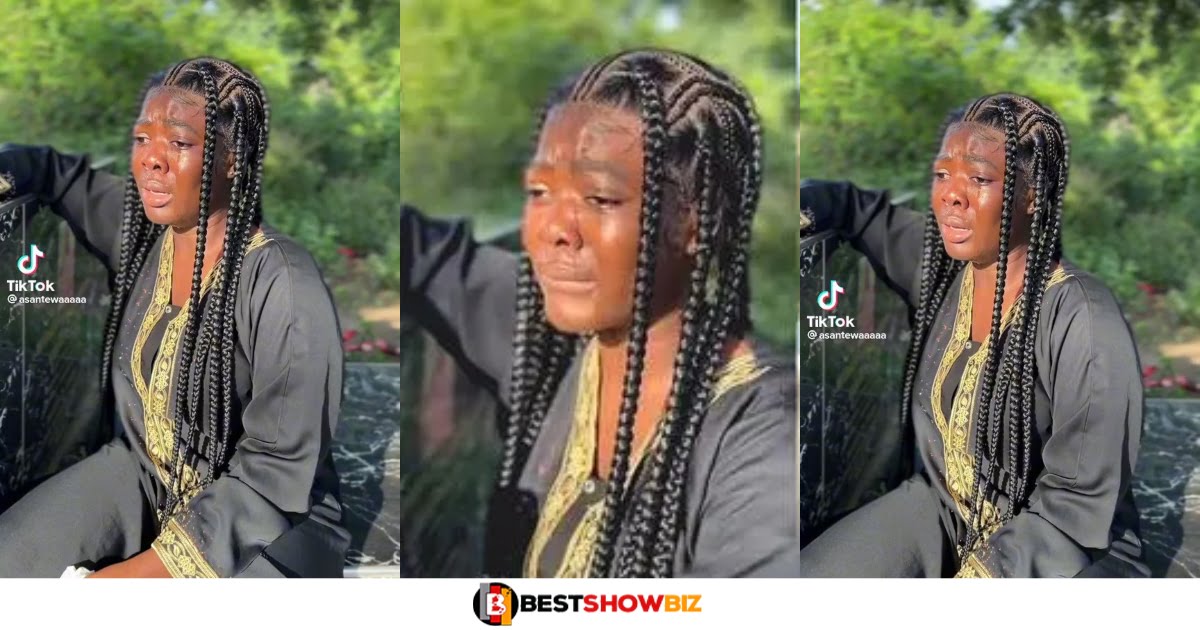 Asantewaa Visits Her Mother's Tombstone To Cry (watch sad video)