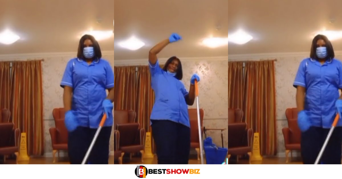 Ex-banker who now works as a cleaner in the UK reveals she is more comfortable (Watch video)