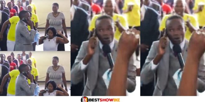 Massive Reactions As A Pastor Makes A Phone Call With God For Prophesy - VIDEO