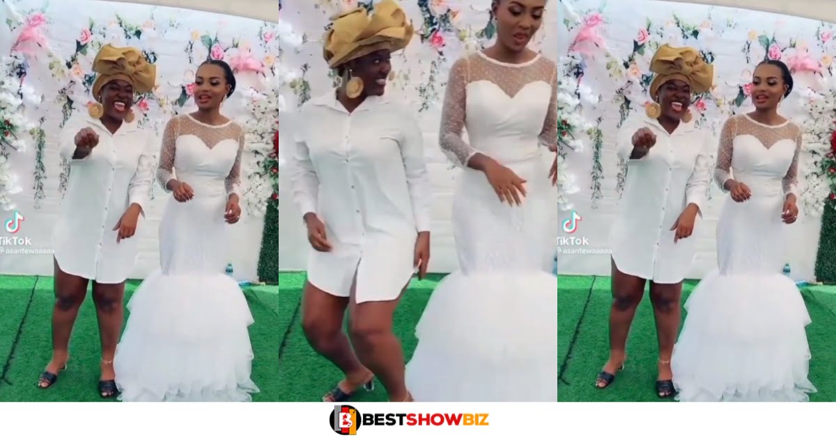 Asantewaa dress she wore to a friend's wedding causes stir online (watch video)