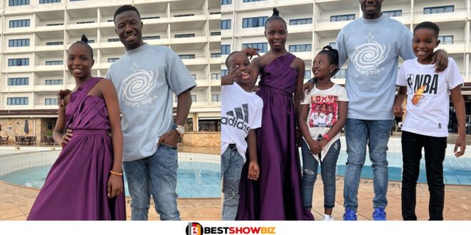 Kwaku Manu shares photos of his 4 kids on social media (see images)