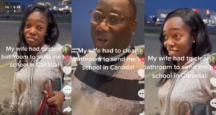 "My wife became a cleaner to send me to school, she made me who I am today"- Man living abroad praises his wife (Watch video)