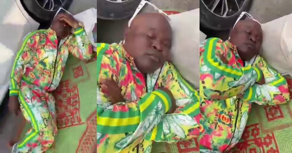 Bukom Banku spotted sleeping by the roadside - Watch Video
