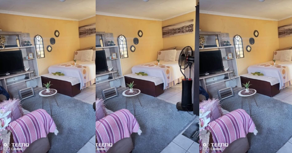 Lady Shares Beautiful Photos Of Her Decorated Single Room With Everything Inside