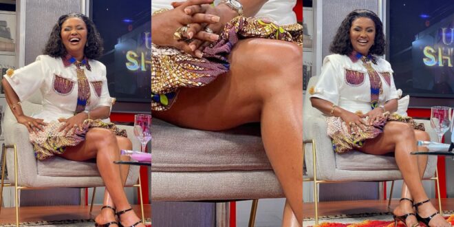 "Dress like a married woman"- Netizen call out Nana Ama MCbrown for wearing Revealing clothes that exposed her thigh