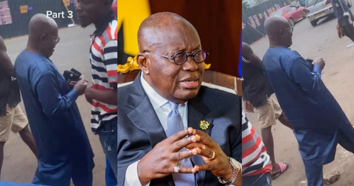 Video Of Nana Addo's Lookalike Buying Coconut On The Street Goes Viral - Watch