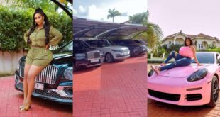 Watch video of all of Hajia4real's lavish cars inside her mansion (video)