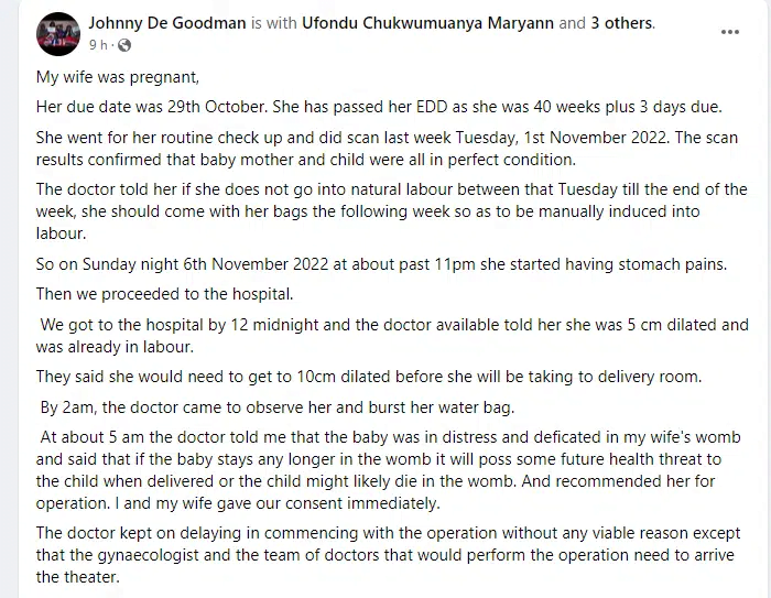 “They K!lled My Wife and Baby” — Man Calls Out Hospital Over Negligence