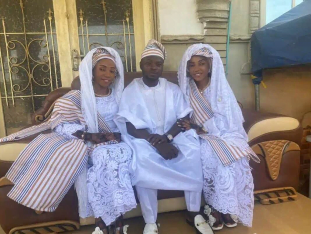 Man breaks record as he marries twin sisters on the same day - Photos