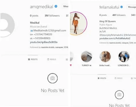 Divorce Rumors: Fella And Medikal Delete All Posts On Their Instagram Pages - Check Out