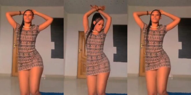 Slim lady proves how flexible her waist is by doing this in a trending video (watch)