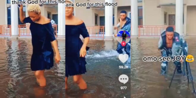 Siblings Celebrate as their Dad's house gets flooded because he refused to build a swimming pool for them (watch video)