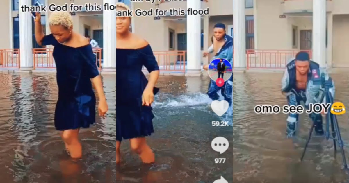 Siblings Celebrate as their Dad's house gets flooded because he refused to build a swimming pool for them (watch video)