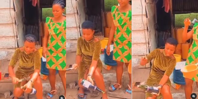 Watch viral video of how village Slay queens pop champagne