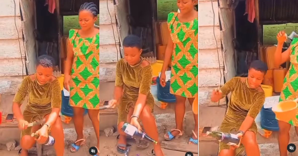Watch viral video of how village Slay queens pop champagne