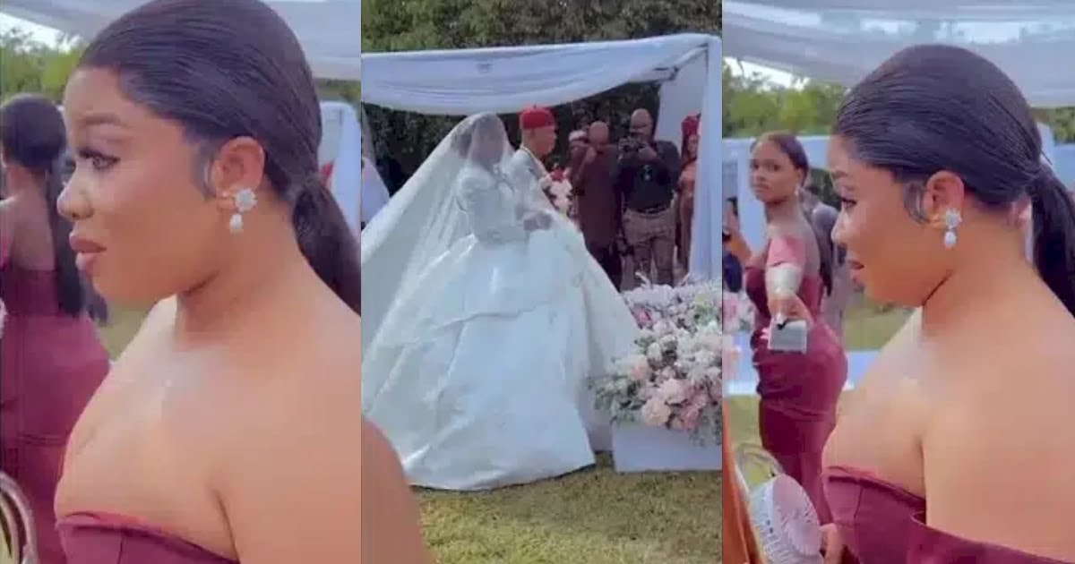 Emotional Video Of Bridesmaid Crying As She Watched Bride Walk Down The Aisle