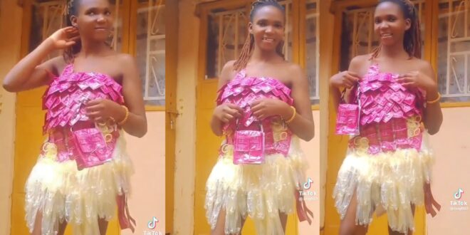 Lady Makes A Dress And Bag With Condoms - Video Goes Viral