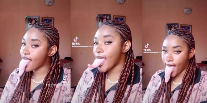 Beautiful Lady With A Long Tongue Causes Massive Stir Online - Video