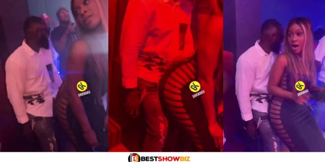Efia Odo spotted giving her nyash to Kofi Asamoah to grind at a party (watch video)