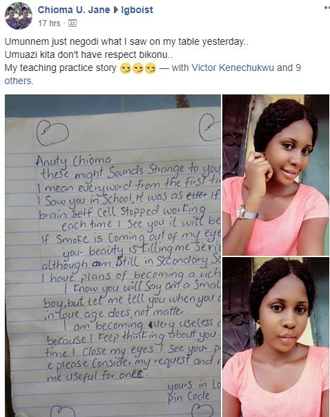 Female Teacher Shocked After JHS Student Sent Her Love Letter Asking For A Marriage (see letter)