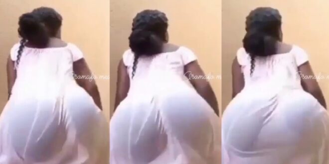 (Watch video) Lady spotted tw3rk!ng in her wḛt cloths