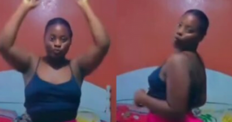 See what this lady was doing in her bedroom alone (Watch video)