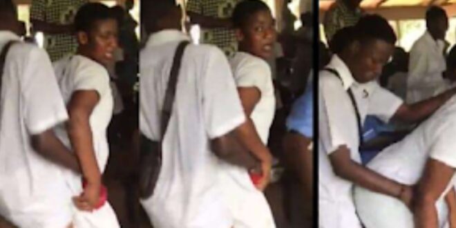 SHS boy spotted heavily grinding a female student during church worship (Watch video)