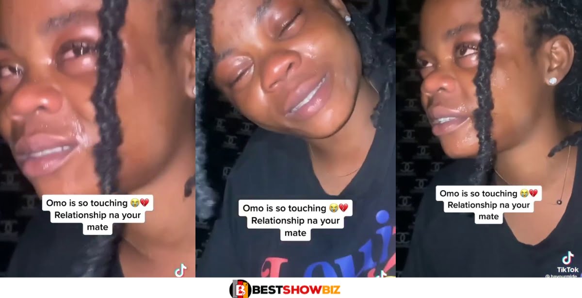 Heartbroken lady cries uncontrollably and curses boyfriend for dumping her - video