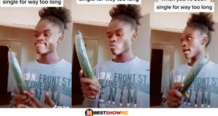 “No need for a man, This cucumber is enough for me” — Tiktoker says in a viral video