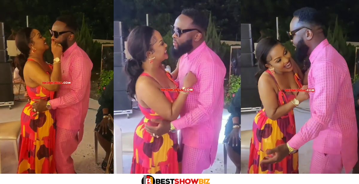 Video Drops As Nana Ama Mcbrown Chops Love With Her Husband in Public