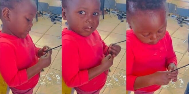 Video Of A 4-Year-Old Hairdresser Goes Viral As She Shows Of Her Beautiful Braiding Skills