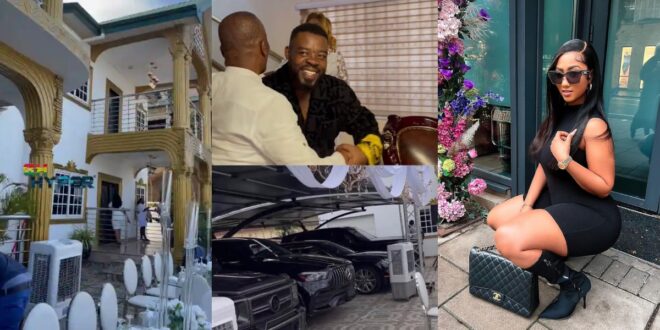 Hajia4Reall's Sugar Daddy, Richard Quaye Flaunts Plush Mansion With G-Wagon, Bentley, Range Rover On Birthday - Videos